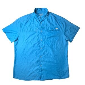 EAG Elite Fishing Shirt Mens XL Blue Short Sleeve Engineered Angling Gear Vented